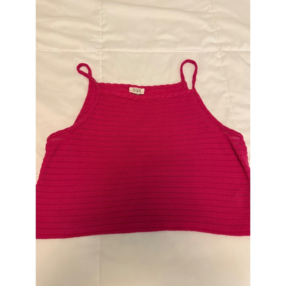 ANA A New Approach Magenta Pink Textured Knit Crop Tank Top XXL Womens